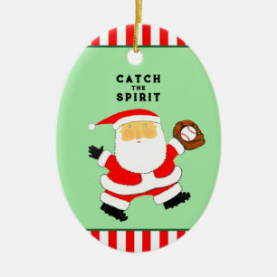 Adorno De Cerámica Coleccionable de Navidad de béisbol