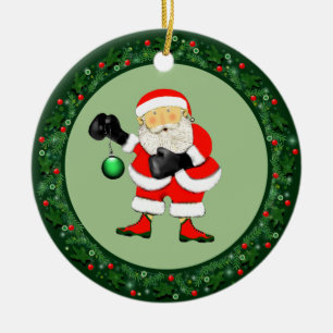 Adorno De Cerámica Coleccionable de Navidad de Boxeo