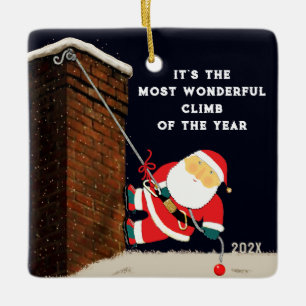Adorno De Cerámica Coleccionable de Navidad de Escalada en Roca