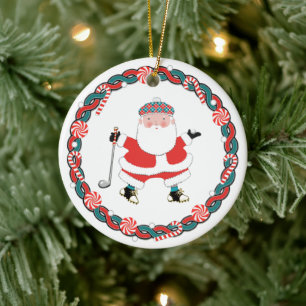 Adorno De Cerámica Coleccionable de Navidad de Golf