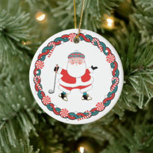 Adorno De Cerámica Coleccionable de Navidad de Golf Personalizado