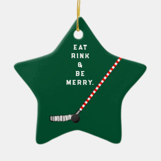 Adorno De Cerámica Coleccionable de Navidad de Hockey