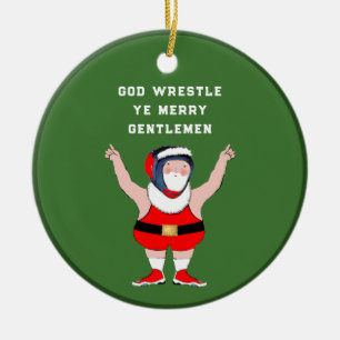 Adorno De Cerámica Coleccionable de Navidad de Lucha Libre