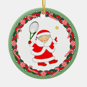 Adorno De Cerámica Coleccionable de Navidad de Tenis