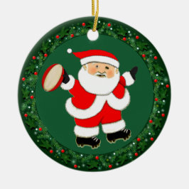 Adorno De Cerámica Coleccionable de Rugby Navidad