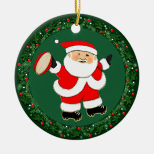 Adorno De Cerámica Coleccionable de Rugby Navidad
