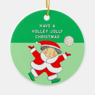 Adorno De Cerámica Coleccionable de voleibol femenino de Navidad