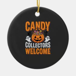 Adorno De Cerámica Coleccionistas de Dulces Bienvenidos Calabaza de H