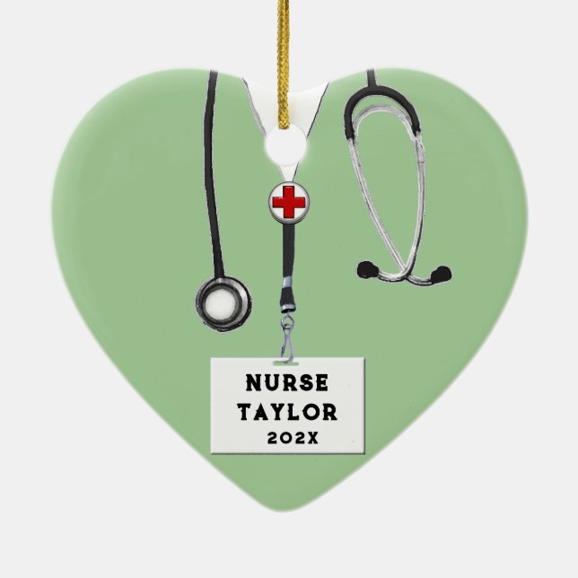 Adorno De Cerámica Colectivo de enfermeras personalizadas (Atrás)