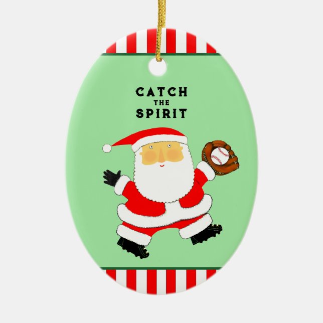 Adorno De Cerámica Colectivo de Navidades de Béisbol (Frente)