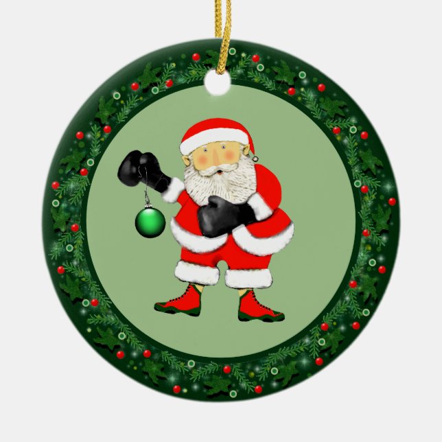 Adorno De Cerámica Colectivo de Navidades de boxeo (Frente)
