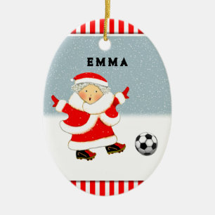 Adorno De Cerámica Colectivo de Navidades de fútbol chicas