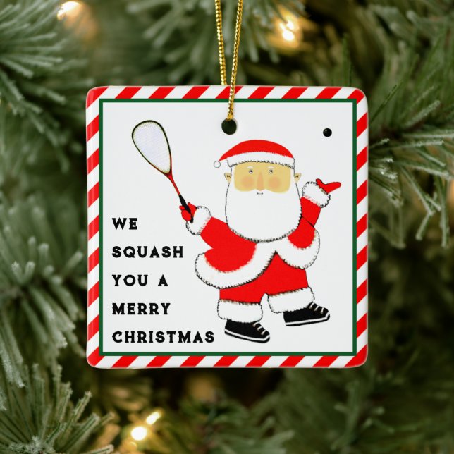 Adorno De Cerámica Colectivo de Navidades de jugador de squash (Árbol)
