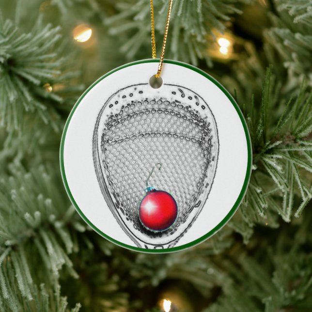 Adorno De Cerámica Colectivo de Navidades de Lacrosse Goalie (Árbol)