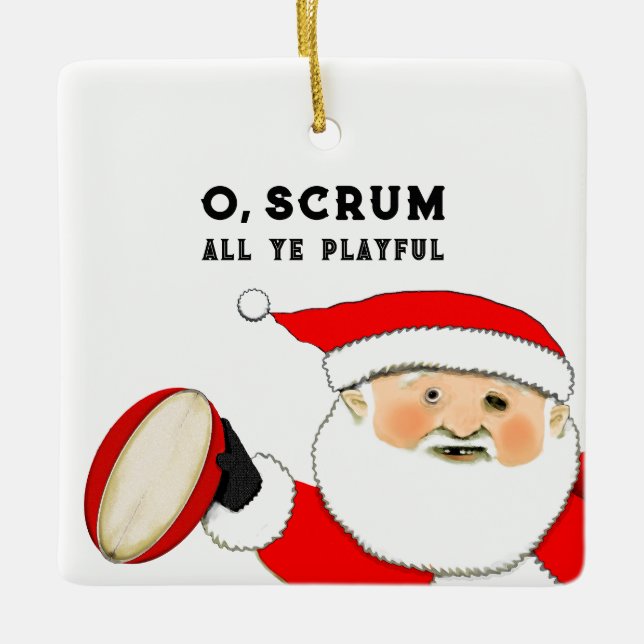 Adorno De Cerámica Colectivo de Navidades de rugby (Anverso)