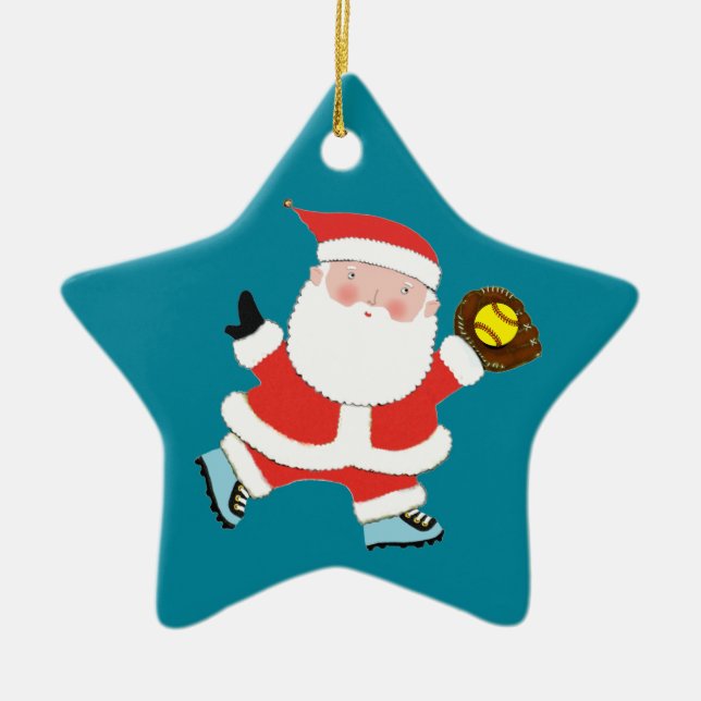 Adorno De Cerámica Colectivo de Navidades de Softbol (Frente)