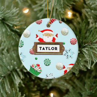 Adorno De Cerámica Colectivo de Navidades de voleibol