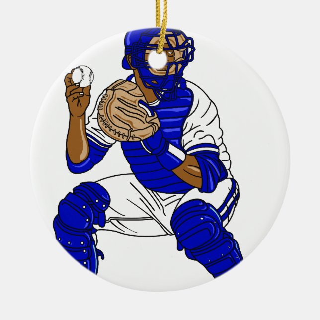Adorno De Cerámica Colector azul del béisbol (Frente)