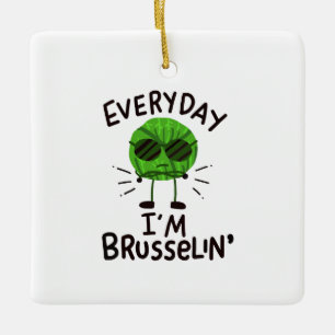 Adorno De Cerámica Coles de Bruselas veganas 