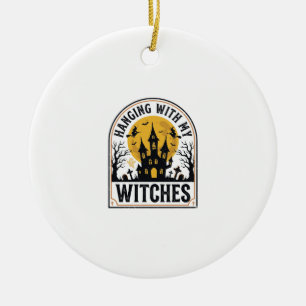 Adorno De Cerámica Colgando Con Mis Brujas Diseño Vintage de Hallowee