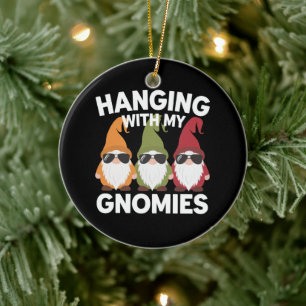 Adorno De Cerámica Colgando con mis gnomos divertidos gnomos de jardí