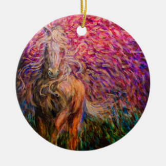 Adorno De Cerámica Colgante del rosa del caballo de la libertad