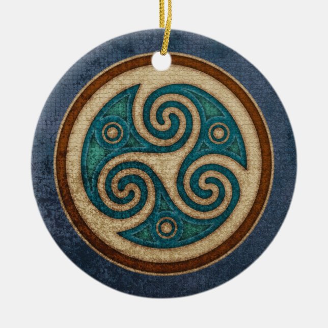 Adorno De Cerámica Colgante/ornamento oscuros de Triskele (Frente)