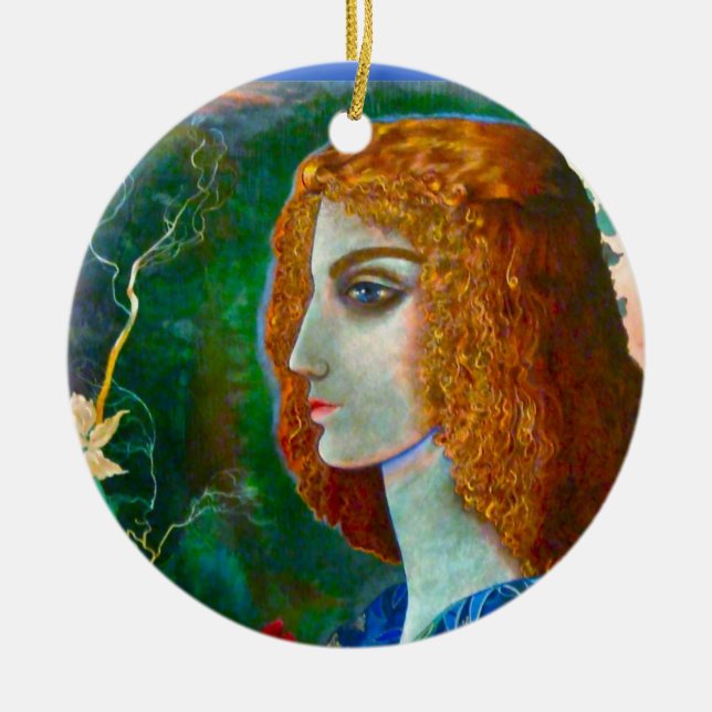 Adorno De Cerámica Colgante romántico de la primavera (Frente)