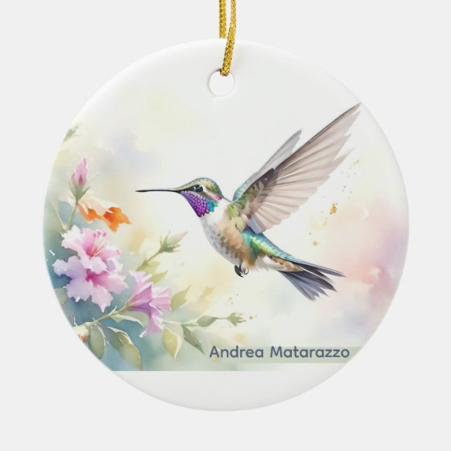 Adorno De Cerámica Colibrí (Frente)
