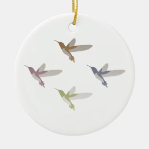 Adorno De Cerámica Colibríes coloridos