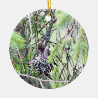 Adorno De Cerámica Colibríes del bebé en una jerarquía