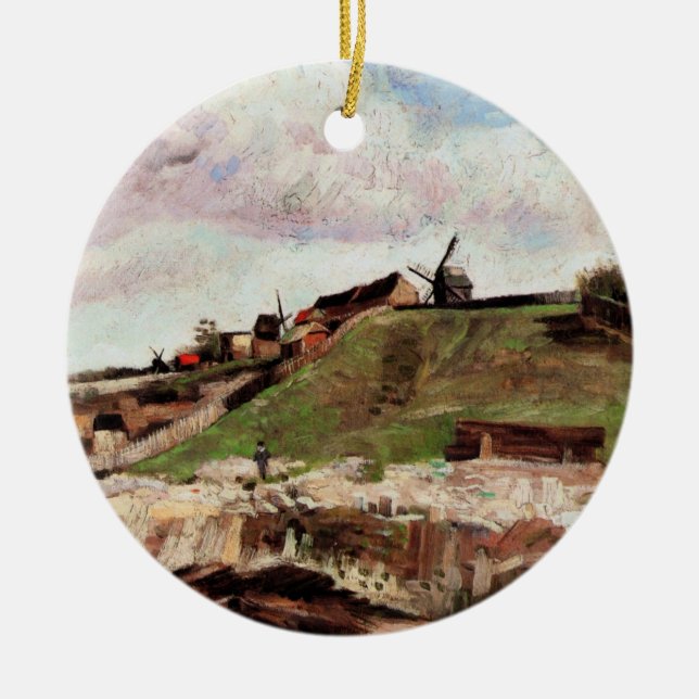 Adorno De Cerámica Colina de Montmartre con Quarry de Vincent van Gog (Frente)