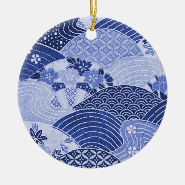 Adorno De Cerámica Colinas y ríos japoneses de época (Frente)