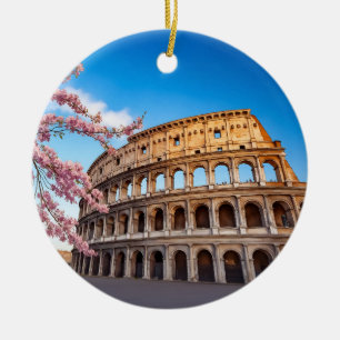 Adorno De Cerámica Coliseo de Roma Italia Pintado