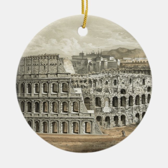 Adorno De Cerámica Coliseo romano Vintage Art (Frente)