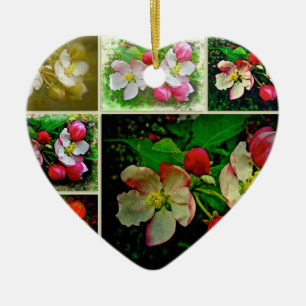 Adorno De Cerámica Collage de Apple Blossom - Foto digital mejorada