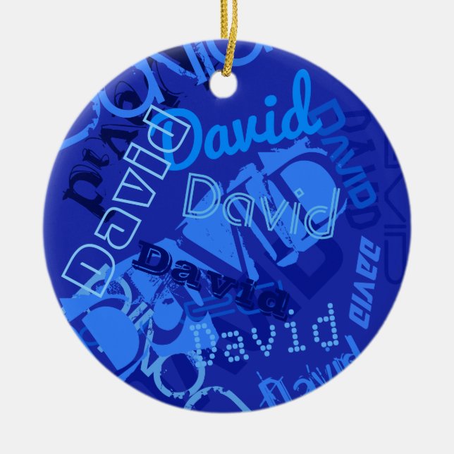 Adorno De Cerámica Collage de cualquier nombre de Guay (Frente)