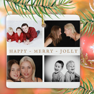 Adorno De Cerámica Collage de fotos de Navidad de Modern Family