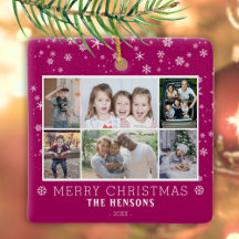 Collage de fotos de Navidad familiar morado 6