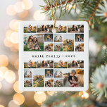 Adorno De Cerámica Collage de fotos familiar de máquina de escribir m<br><div class="desc">Crea tu propio collage de fotos de adorno navideño. Simplemente agrega tus propias fotos y texto para un adorno personalizado esta temporada de fiestas.</div>