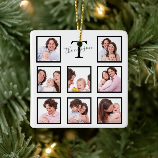 Adorno De Cerámica Collage de fotos familiar Keepsake personalizado (Árbol)