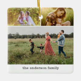 Adorno De Cerámica Collage de fotos familiar moderno 6 Navidades de f