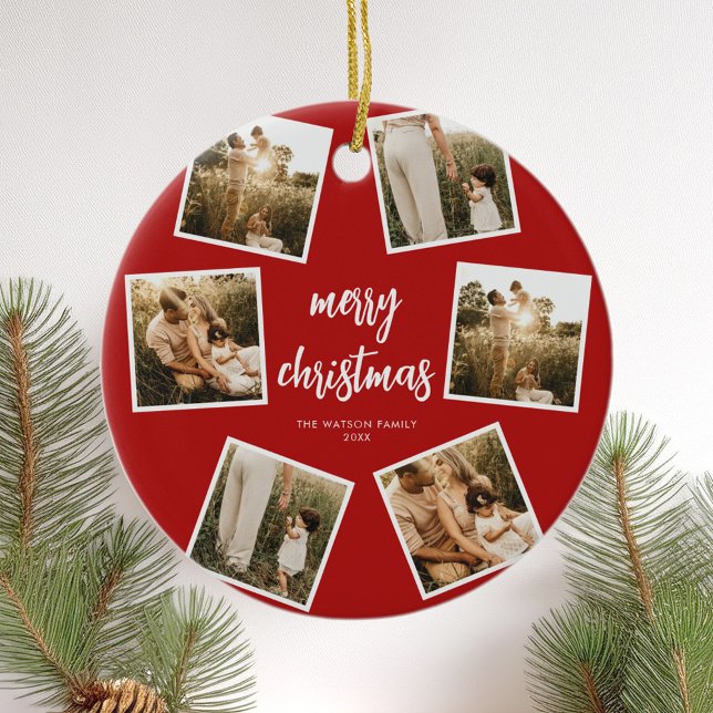 Adorno De Cerámica Collage de fotos Feliz Navidad (Subido por el creador)