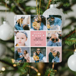 Adorno De Cerámica Collage de fotos 'Mami & Me' dulce navidad<br><div class="desc">Crea tu propio adorno de navidad de 'Mommy & Me' Keepsake Photo. El diseño cuenta con 8 fotos de moda y cuadrado de tu elección, el lindo texto 'Mommy & Me' con dos corazonitos pequeños - ¡Feliz Navidad! 'con amor' en un guión elegante de caligrafía y un nombre de quién...</div>