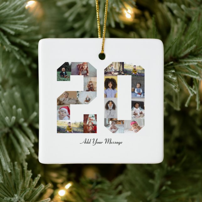 Adorno De Cerámica Collage de fotos Número 20 (Árbol)