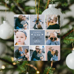 Adorno De Cerámica Collage de fotos "Papi y yo" lindo Feliz Navidad<br><div class="desc">Crea tu propio "Daddy & Me" (Papi y yo) Ornamento de Navidad de fotos de Keepsake. El diseño cuenta con 8 fotos de moda y cuadrado de tu elección, el lindo texto ‘Daddy & Me' con dos corazoncitos - ¡Feliz Navidad! 'con amor' en un guión elegante de caligrafía y un...</div>