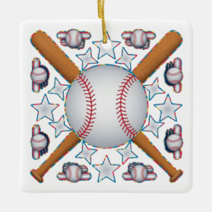 Adorno De Cerámica Collage de icono de béisbol