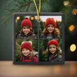 Adorno De Cerámica Collage de Instagram con 6 fotos en Chalkboard<br><div class="desc">¡Feliz todo! Un moderno y caprichoso Feliz Navidad con un collage de fotos de 6 fotos. Se puede usar para la festividad de diciembre o en realidad cualquier celebración.</div>