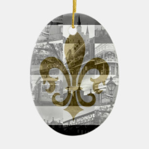 Adorno De Cerámica Collage de New Orleans [ornamento]