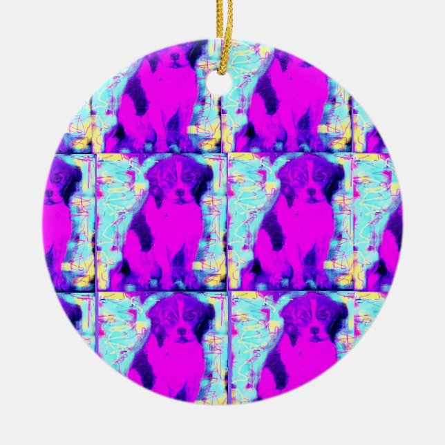 Adorno De Cerámica collage de perros beagles (Frente)